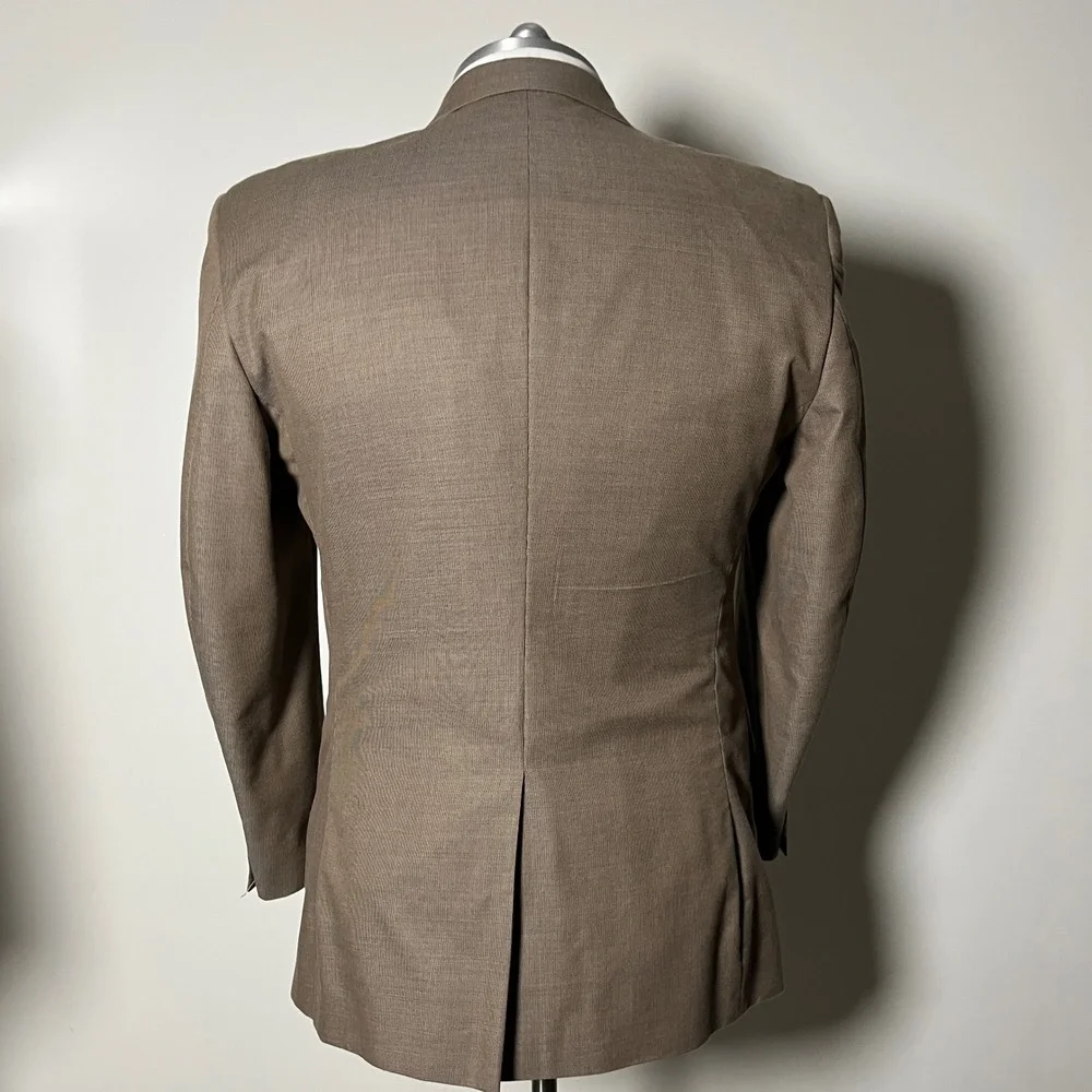 Jos. A. Bank Suit Mens 44L 38x30.5 Tan Cotton Wool Blend Two Button Modern